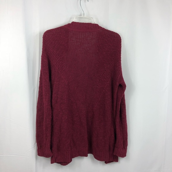 Maurices Burgundy Split Collar Knit Cardigan Large - Picture 2 of 7
